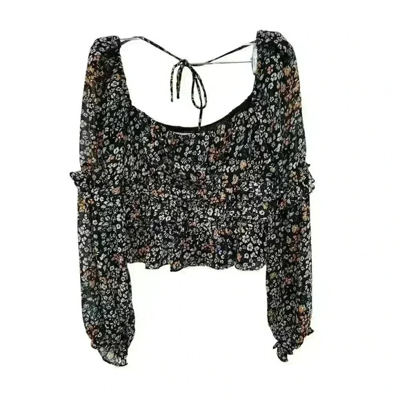 ASTR THE LABLE FAIRFIELD Floral Top
 Black Size Small - Picture 10 of 11